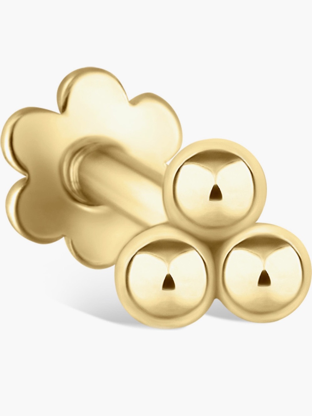 Maria Tash 3.5mm 14k Yellow Gold Trinity Ball Stud, Threaded Back, BNWB